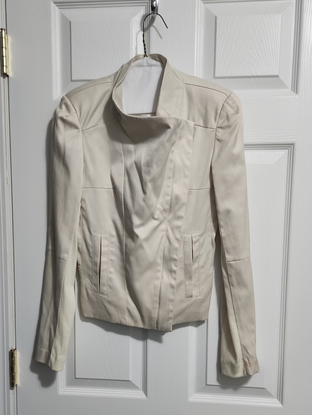Forever 21 Cream Asymmetric Collar Blazer